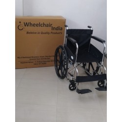Premium Wheel Chair Chrome Polished Black With Safety Belt Premium Wheel Chair Chrome Polished Black With Safety Belt