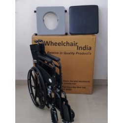 Premium Folding  Powder Coated Commode Wheelchair With Safety Belt Premium Folding  Powder Coated Commode Wheelchair With Safety Belt