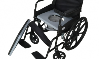 Folding Commode Wheelchair with Attendant Brakes