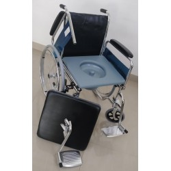 Ezra Plus Commode Wheelchair with Detachable Armrest And Footrest Ezra Plus Commode Wheelchair with Detachable Armrest And Footrest