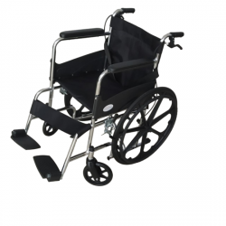 Folding Chrome Polished Wheelchair with Attendant Brakes Folding Chrome Polished Wheelchair with Attendant Brakes