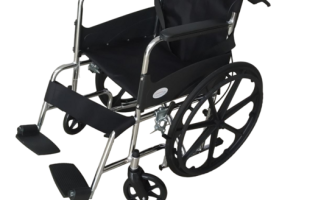 Folding Chrome Polished Wheelchair with Attendant Brakes