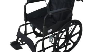 Folding Powder Coated Wheelchair with Attendant Brakes